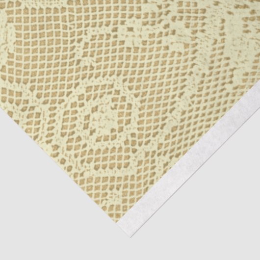 ヴィンテージアイボリークリーム素朴フローラレパターン（の模様が）あるース 薄葉紙 (詳細)