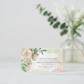 ヴィンテージアイボリーバラアジサイRSVPオンライン エンクロージャーカード (スタンド正面)