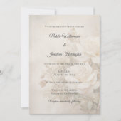 ヴィンテージアイボリーバラシルエットエレガントウェディング 招待状 (正面)