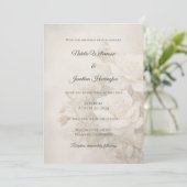 ヴィンテージアイボリーバラシルエットエレガントウェディング 招待状 (スタンド正面)