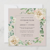 ヴィンテージアイボリーバラフローラスクエア結婚ズ (正面)