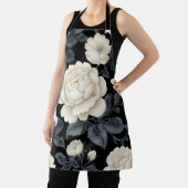 ヴィンテージアイボリーバラ&牡丹 エプロン (インサイチュ)