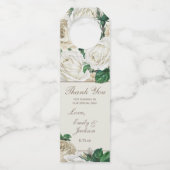 ヴィンテージアイボリーフラワーズボタニック結婚ズ ボトルネックタグ (正面)