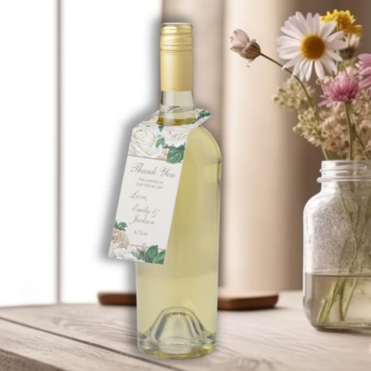 ヴィンテージアイボリーフラワーズボタニック結婚ズ ボトルネックタグ