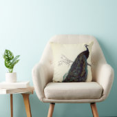 ヴィンテージアイボリーブルーエレガントカラフルピーコック クッション (椅子)