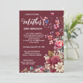 ヴィンテージアイボリーモダンマルーンタイポグラフィマザーズ 招待状 (スタンド正面)