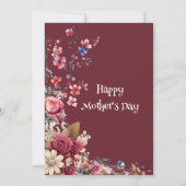 ヴィンテージアイボリーモダンマルーンタイポグラフィマザーズ 招待状 (裏面)