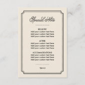 ヴィンテージアイボリー結婚アールデコ詳細 エンクロージャーカード (正面)