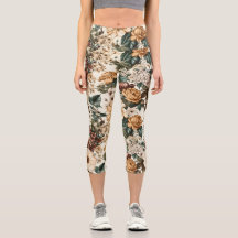 ヴィンテージアイボリー花数々の色バラ模様