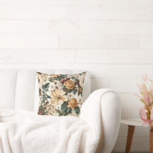 ヴィンテージアイボリー花数々の色バラ模様