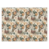 ヴィンテージアイボリー花数々の色バラ模様 テーブルクロス (正面(横))