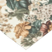 ヴィンテージアイボリー花数々の色バラ模様 テーブルクロス (アングル)