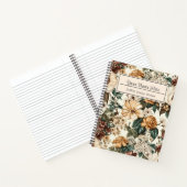 ヴィンテージアイボリー花数々の色バラ模様 ノートブック (内部)