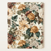 ヴィンテージアイボリー花数々の色バラ模様 プランナー手帳 (裏面)