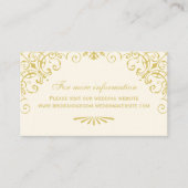 ヴィンテージアイボリー金ゴールド結婚アールデコのウェブサイト エンクロージャーカード (正面)