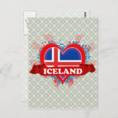 ヴィンテージアイラブアイスランド ポストカード (正面/裏面)