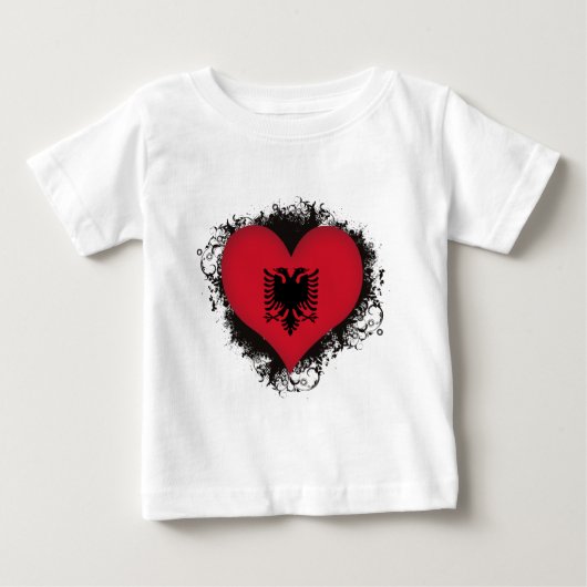 ヴィンテージアイラブアルバニア ベビーTシャツ (正面)