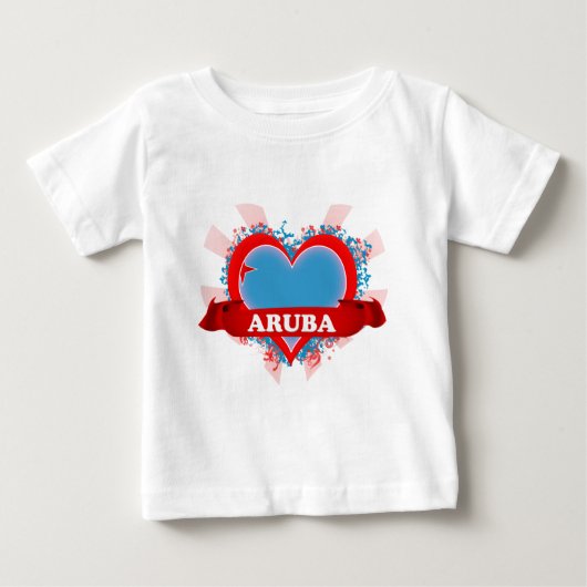 ヴィンテージアイラブアルバ ベビーTシャツ (正面)