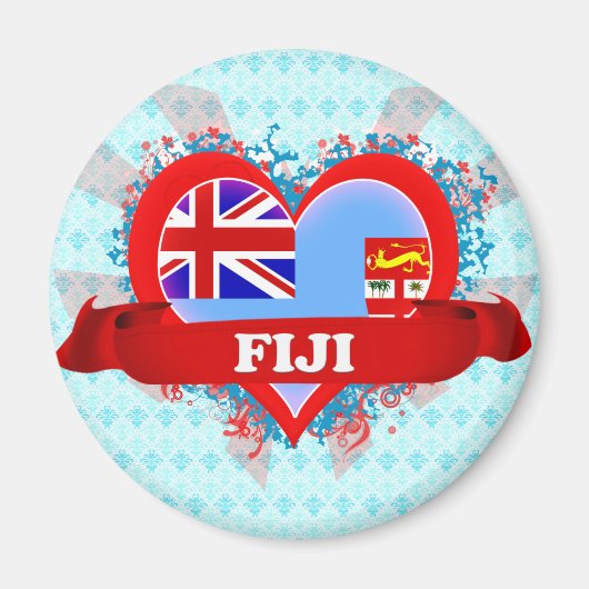 ヴィンテージアイラブフィジー マグネット (正面)