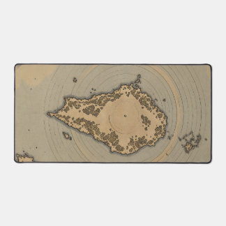 ヴィンテージアイランドマップ アンティーク ファンタジー地図 デスクマット