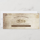 ヴィンテージアイランドリトリートビーチ宛先ウェディング 招待状 (裏面)