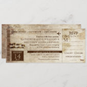 ヴィンテージアイランドリトリートビーチ宛先ウェディング 招待状 (正面/裏面)