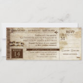 ヴィンテージアイランドリトリートビーチ宛先ウェディング 招待状 (正面)