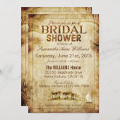 ヴィンテージアイランド行き先結婚ブライダルシャワー 招待状 (正面/裏面)