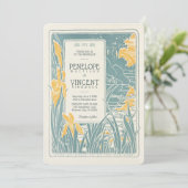 ヴィンテージアイリスと湖の風景結婚ズ 招待状 (スタンド正面)