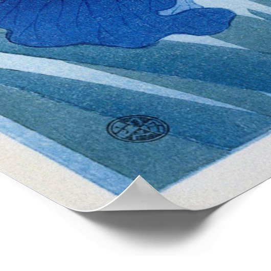 ヴィンテージアイリスフラワーズイラストレーション ポスター (角)