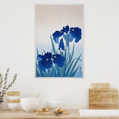 ヴィンテージアイリスフラワーズイラストレーション ポスター (キッチン)