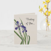 ヴィンテージアイリスフラワーズボタニカルウォーターカラーノート カード (黄色い花)