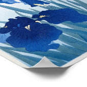 ヴィンテージアイリスフラワー、レトロ 日本の ポスター (角)