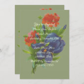 ヴィンテージアイリスブーケフローラアートパーティー 招待状 (正面/裏面)