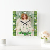 ヴィンテージアイリッシュエンジェル時計 スクエア壁時計 (ホーム)