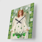 ヴィンテージアイリッシュエンジェル時計 スクエア壁時計 (傾斜)