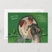 ヴィンテージアイリッシュカップルセントパトリックデイカード ポストカード (正面/裏面)