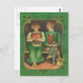 ヴィンテージアイリッシュカップルポテトセントパトリックのデイカード ポストカード (正面/裏面)