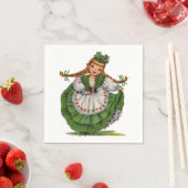 ヴィンテージアイリッシュガール伝統的ドレス スタンダードカクテルナプキン (インサイチュ)