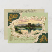 ヴィンテージアイリッシュキャッスルセントパトリックの日 ポストカード (正面/裏面)