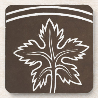 ヴィンテージアイリッシュケルトデザインブラックリーフ コースター