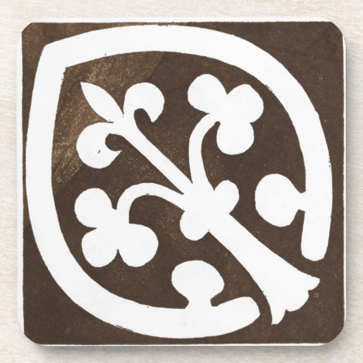 ヴィンテージアイリッシュケルトデザインブラック コースター (正面)