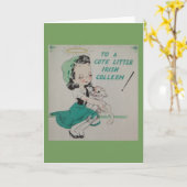 ヴィンテージアイリッシュコリーングリーティングカード カード (黄色い花)