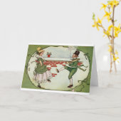 ヴィンテージアイリッシュジグセントパトリックのデイカード カード (黄色い花)