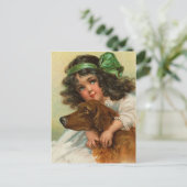 ヴィンテージアイリッシュセッターポストカード ポストカード (スタンド正面)