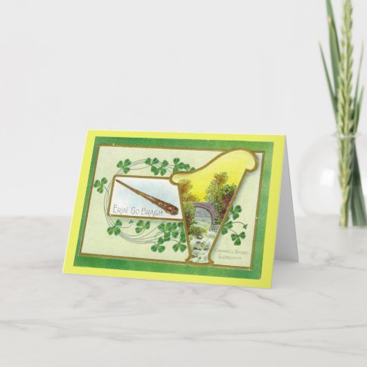 ヴィンテージアイリッシュセントパトリックのデイハープ カード (正面)
