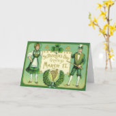 ヴィンテージアイリッシュセントパトリックの日 カード (黄色い花)