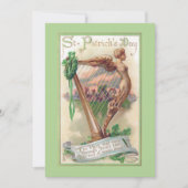 ヴィンテージアイリッシュハープ聖パトリックの日 カード (正面)