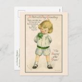 ヴィンテージアイリッシュボーイサンパトリックの日 シーズンポストカード (正面/裏面)