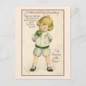 ヴィンテージアイリッシュボーイサンパトリックの日 シーズンポストカード (正面)